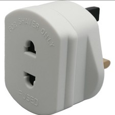 UK Shaver Adapter Plug Socket Converter 2-Pin to 3-Pin