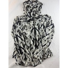 Nike Women's Full Zip Hooded Jacket Gray Geometric Pattern Medium Running