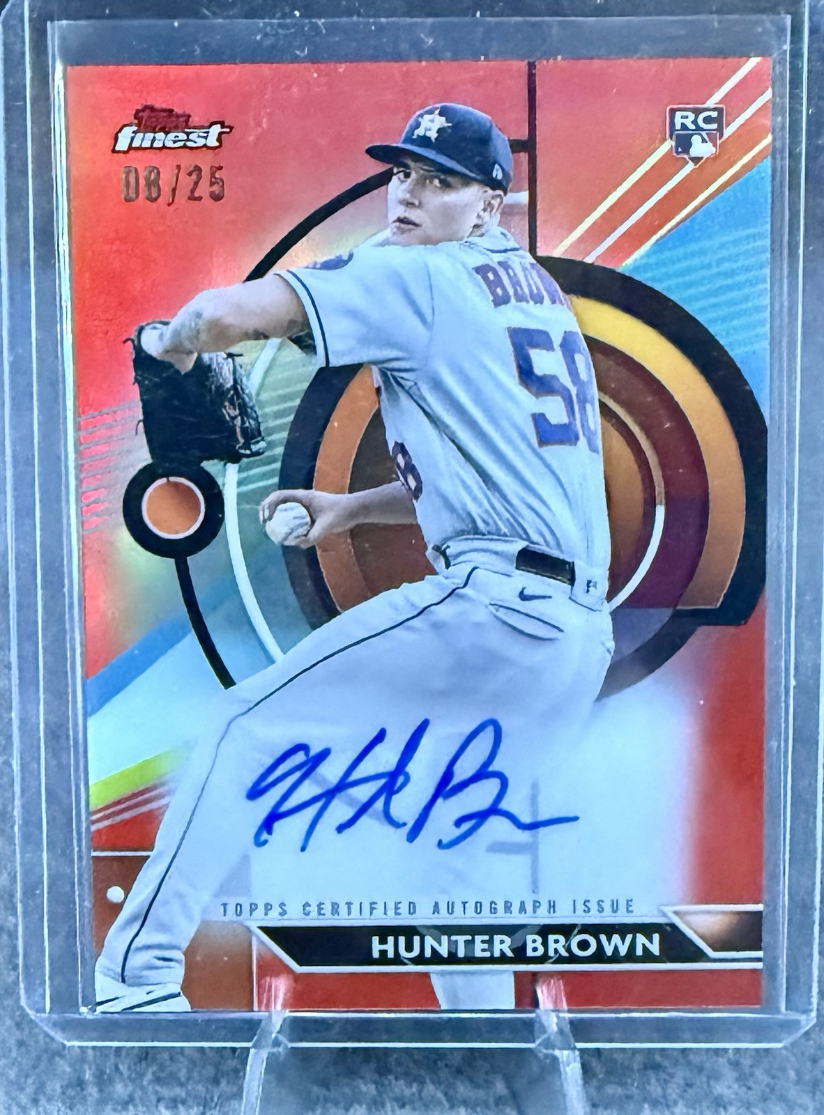 2023 Topps Finest - Finest Autographs Orange Refractor Hunter Brown /25 (AU, RC)
