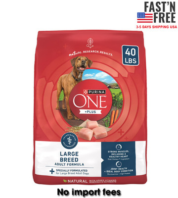 Purina ONE Plus Dry Large Breed Dog Food for Adult Dogs,Chicken Flavor, 40lb Bag