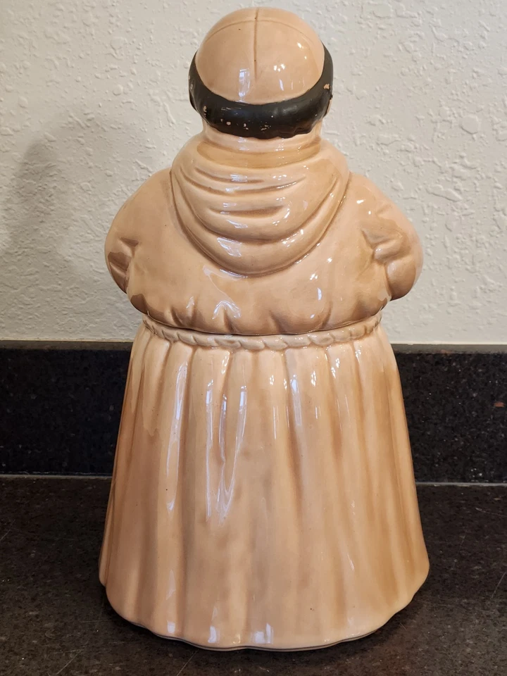 VTG Cumberland Ware Cookie Jar Friar Tuck Thou Shalt Not Steal Monk 13.5" LARGE - Image 3 of 4