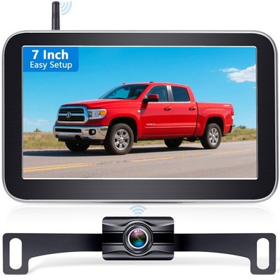 HD 1080P Wireless Backup Camera for Trucks - 7 Inch Monitor with Backup Camer...