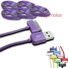 5 6FT USB DATA POWER CHARGER CABLE DOCK CONNECTOR APPLE IPAD IPHONE IPOD PURPLE