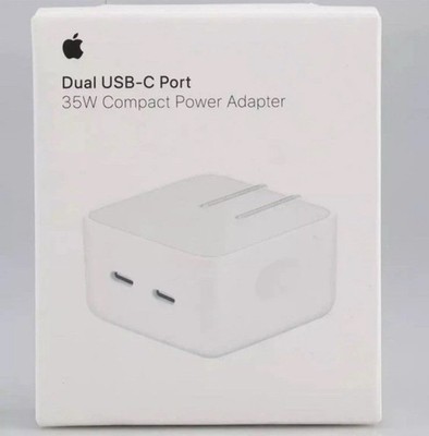 Genuine Apple 35W Dual USB-C Port Compact Power Adapter MNWM3AM/A