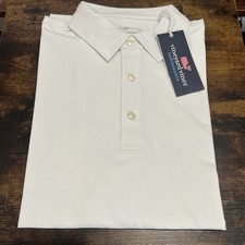 Vineyard Vines On The Go Sankaty Performance Polo Men  s Size Large White NWT