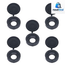 50 Black Hinged Screw Caps - Elegant Snap Design for Smooth Finish