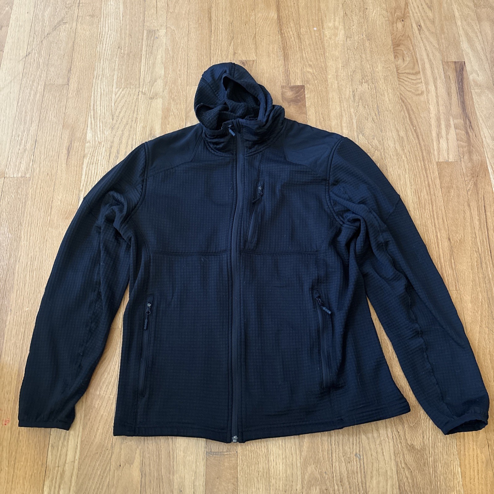 Triple Aught Design TAD Sweater Waffle Fleece Full Zip Black Vortex Hoodie