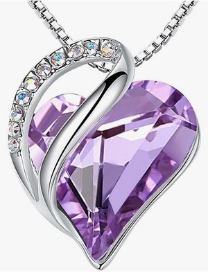 Collares para mujer, dije de corazón de amor infinito con cristales Piedra natal