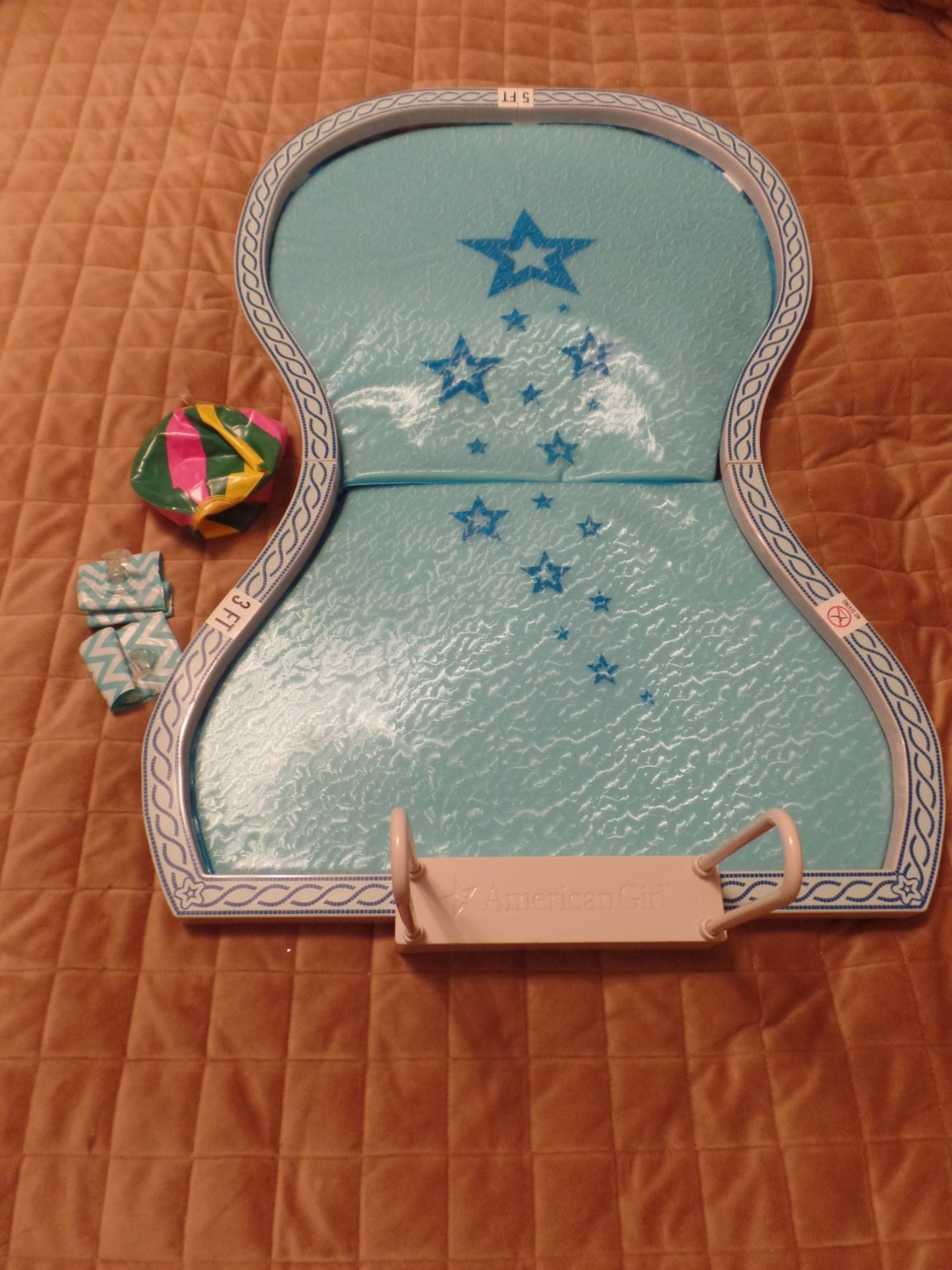American Girl, 2019 Pretend Swimming Pool for 18" Dolls with Extras, Ex Con