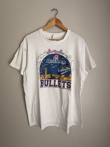 Rare 90s Washington Bullets Shooting Stars NBA Tee Size L Made In USA Vintage