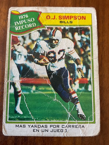 O.J. Simpson #453 1977 Topps Mexican card