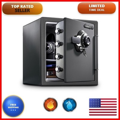 SentrySafe SFW123DSB Fireproof Waterproof Safe - Medium Gray, 1.23 cu ft, Dial