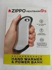 ZIPPO NIB Heatbank 9s Rechargeable Hand Warmer  Power Bank Silver Sealed