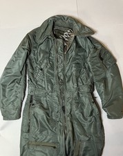 Vintage USAF CWU-1/P Flight Suit Medium-Long Military Coverall Olive Green 1950s