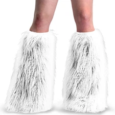 NEW Funtasma Yeti Boot Sleeves White/Black/Pink Faux Fur One Size Fits Most