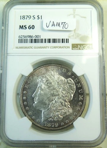 1879 S Morgan dollar NGC MS60 *VAM 70 overpolished eagle's head* BR