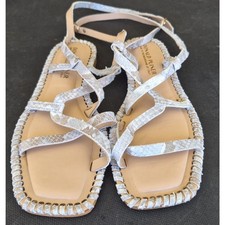 Donald Pliner Flat Sandals, Emilia Women's Size 7, Snake Print Leather Design