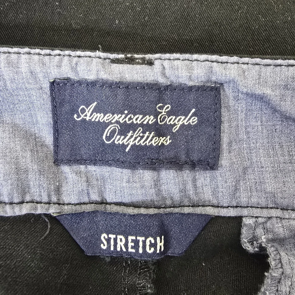 Pantalones cortos American Eagle para mujer 8 negros de algodón elásticos tiro bajo bootcut bohemio Foto 3 de 4