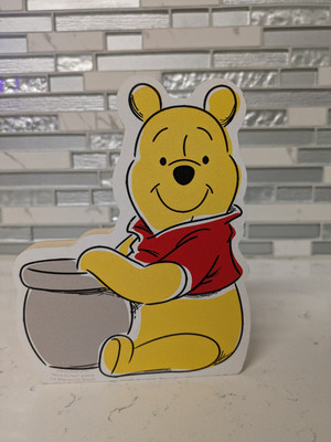 Winnie the Pooh Wooden Art Block Children's Room Decoration Approx 7'' x 5.5''