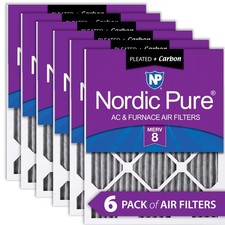 Nordic Pure 10x10x1 Furnace Air Filters MERV 8 Pleated Plus Carbon 6 Pack