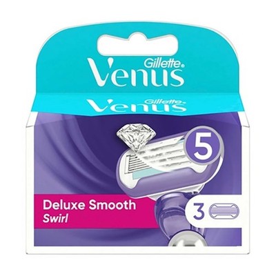 Gillette Venus Deluxe Smooth Swirl Rasierklingen - 3er Pack Damen Ersatzklingen