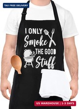 Funny Aprons for Men, Professional Kitchen Cooking Aprons with Two Pockets, Adju