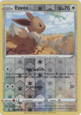 Lightly Played Eevee - 125/203 - Common - Reverse Holo Pokemon Evolving Skies