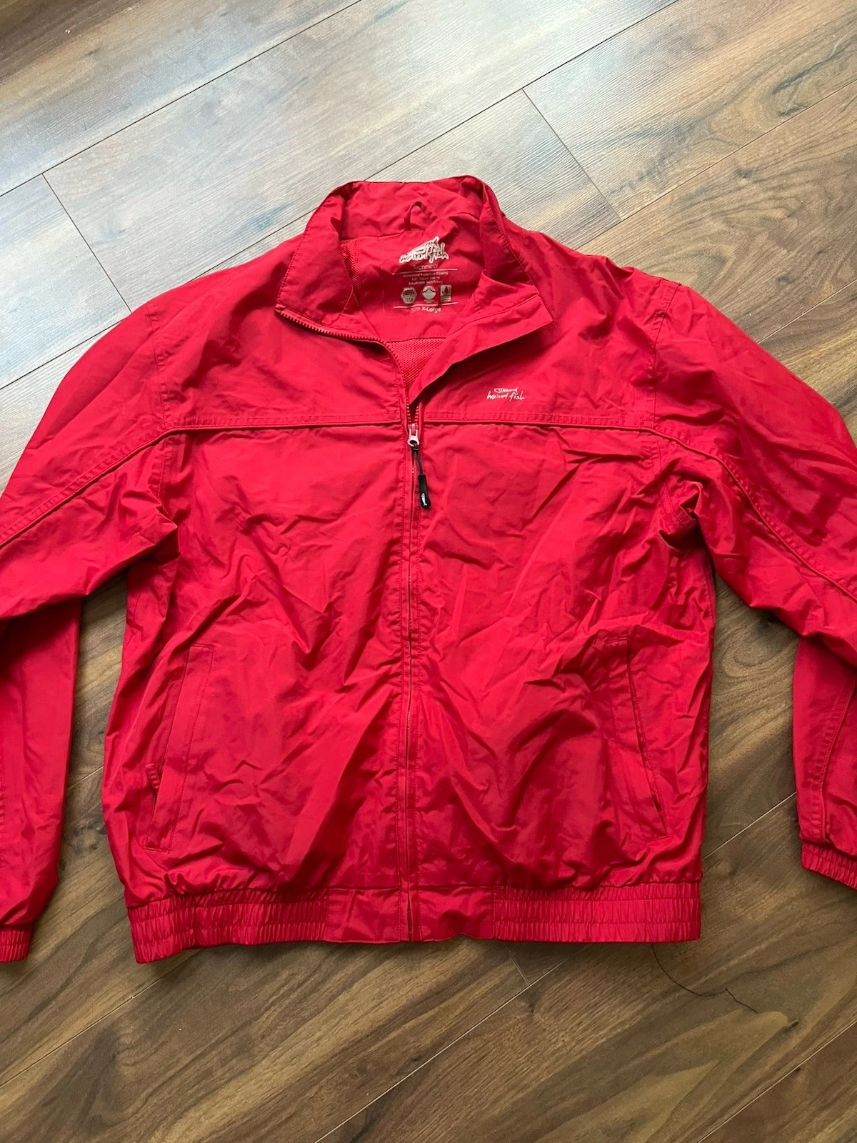 Weird fish Red Polyester Bomber/Harrington Jacket Size XLarge in vgc