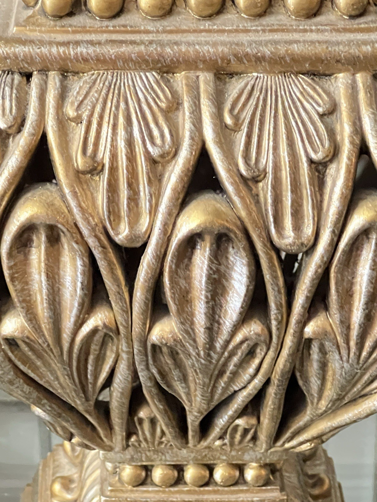 Vintage Michael Berman Signed Ornate Gold Art Deco Table Lamp 25-5/8” 