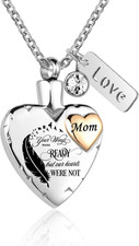 Heart Urn Necklace for Ashes Cremation Memorial Keepsake Jewelry for Loved Ones