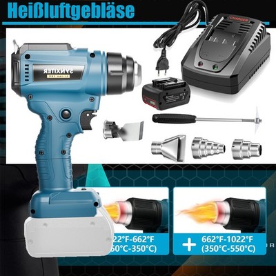 Akku Heißluftgebläse Für Bosch 18V Akku Professional mit 4 Düsen  DIY Ladegerät