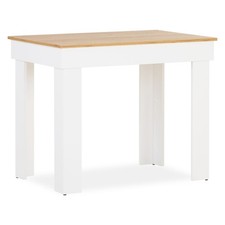 Table à Salle Manager Bois Chêne Blanc 90x60 Cuisine Salon Moderne Homestyle4u