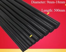 2PC Black Carbon Fiber Solid Rod Round Bar Shaft 9MM-18MM 500MM For RC Airplane