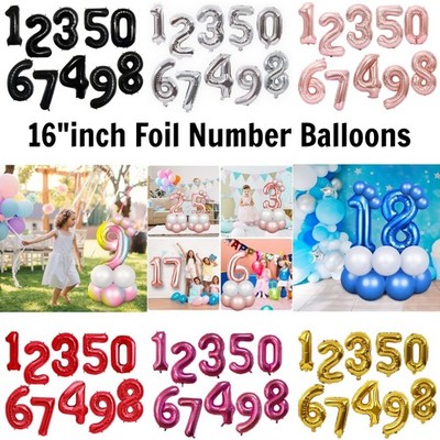 Number Balloons 16 Inch Foil 0-9 Giant Helium Air Birthday Age Party Decoration
