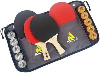 JOOLA Family Table Tennis Bundle Set 4 Regulation Ping Pong Paddles Ball Net Kit