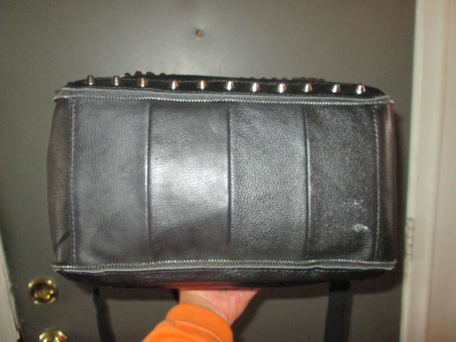 AMERI LEATHER SKULL STUDDED BLACK CROSSBODY SATCH… - image 7