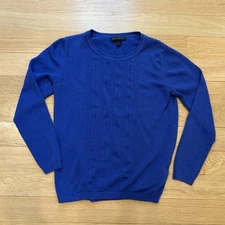 Banana Republic Women's Medium Cobalt Blue Long Sleeve Sweater Ribbed Design