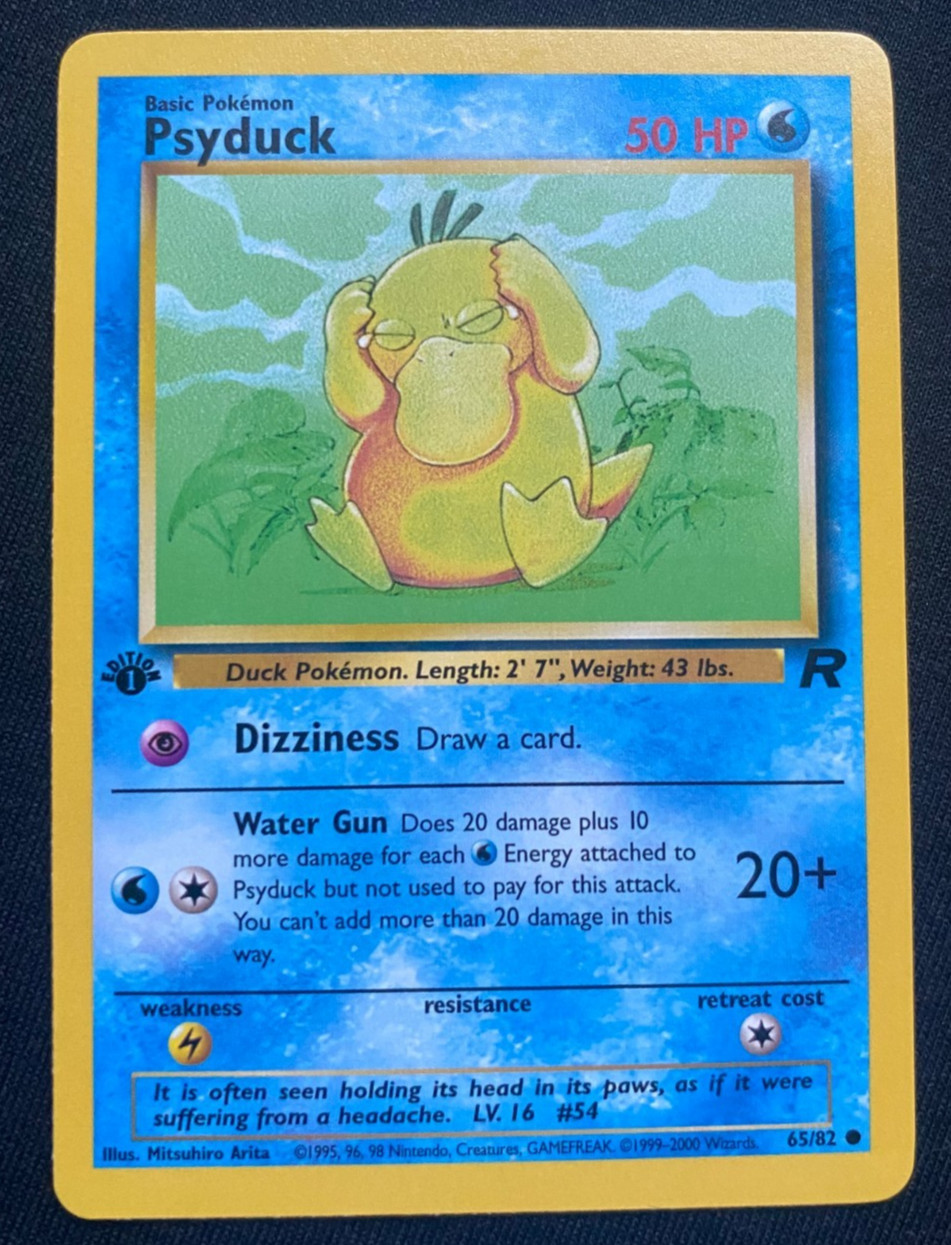 Pokemon Card Psyduck Team Rocket 1st Edition 65/82 (NM)