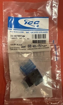 LOT of 57 Pcs - ICC IC1078E5BK Keystone Cat-5E Module EZ / Qty 56 + 1 IC1078E5WT