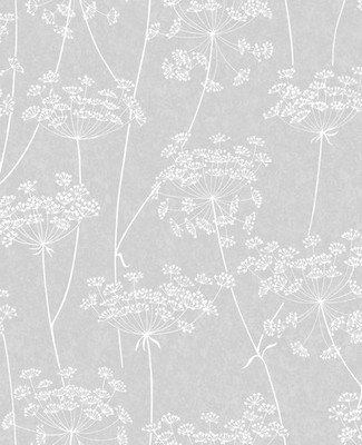 NEW Graham & Brown Aura Superfresco Grey White Wallpaper 33-302 Floral Botanical