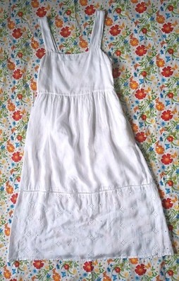 120% Lino (brand) 100% Linen White Dress with pockets