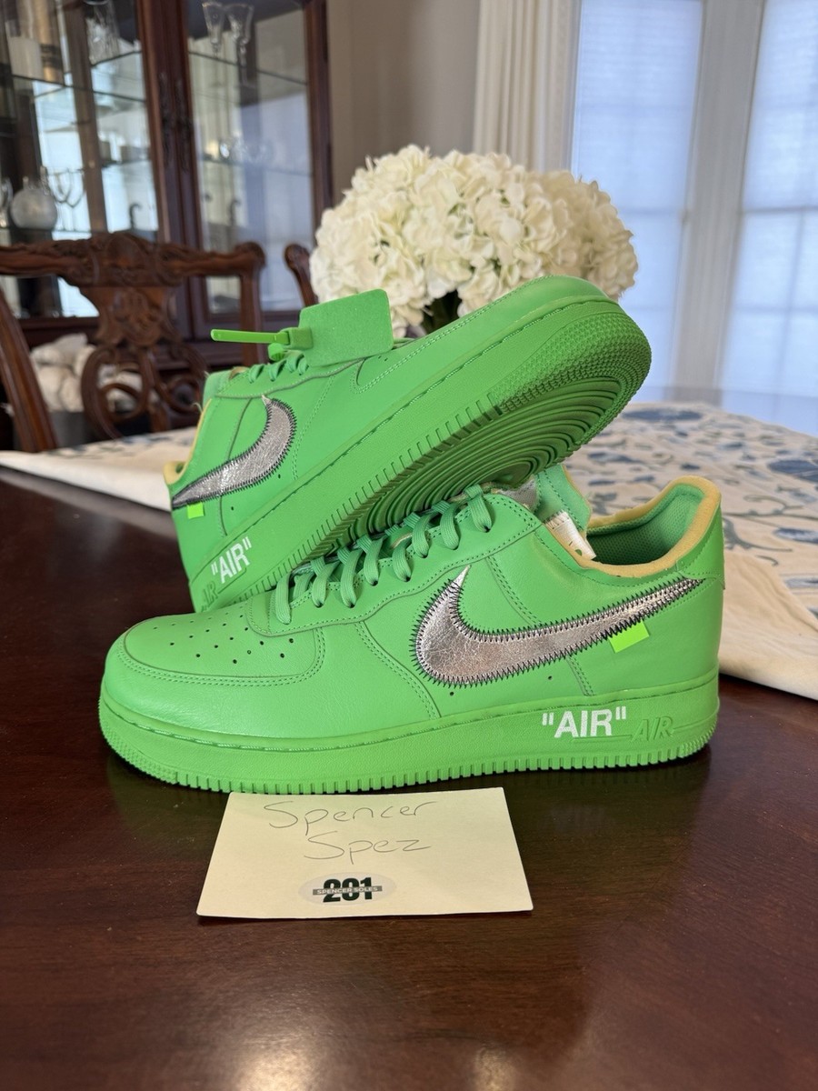 Size 13 Off-White Nike Air Force 1 Low Brooklyn Light Green Spark