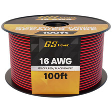 CCA 16 Gauge Wire Automotive 100Ft Red/100Ft Black Bonded, 16 AWG 12V Low Voltag