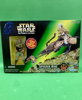 Star Wars Power Of The Force SPEEDER BIKE mit PRINZESSIN LEIA Figur 1997 Kenner