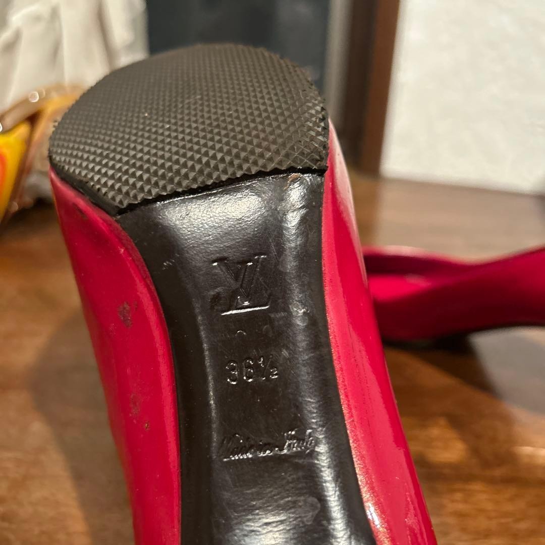 LOUIS VUITTON Pumps Heel Leather Red EU 36.5 135327K Authentic thumbnail 6