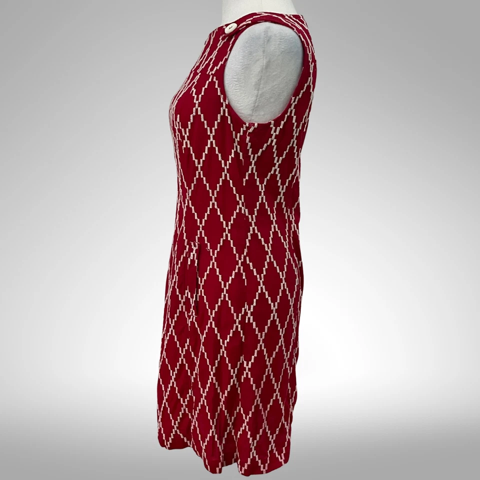 Vestido Vintage 2005 Línea A 6P Rojo Blanco Mod Jackie O WandaVision Style & Co Foto 3 de 4