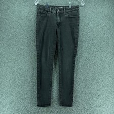 LEVIS 711 Skinny Jeans Womens 28 Measures 28x28 Black Dark Wash Denim Stretch