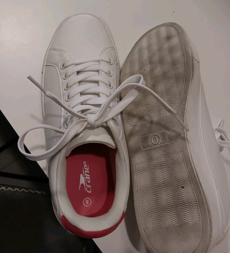 Crane Womans Sneakers, White/Pink. SZ 8M - Picture 4 of 5