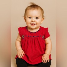 Tea Baby Girl Embroidery Short Sleeve Dress Pink 12-18 Month