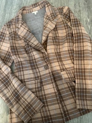 SELFE PLAID FLANNEL SHIRT TOP SOFT JACKET MEDIUM M